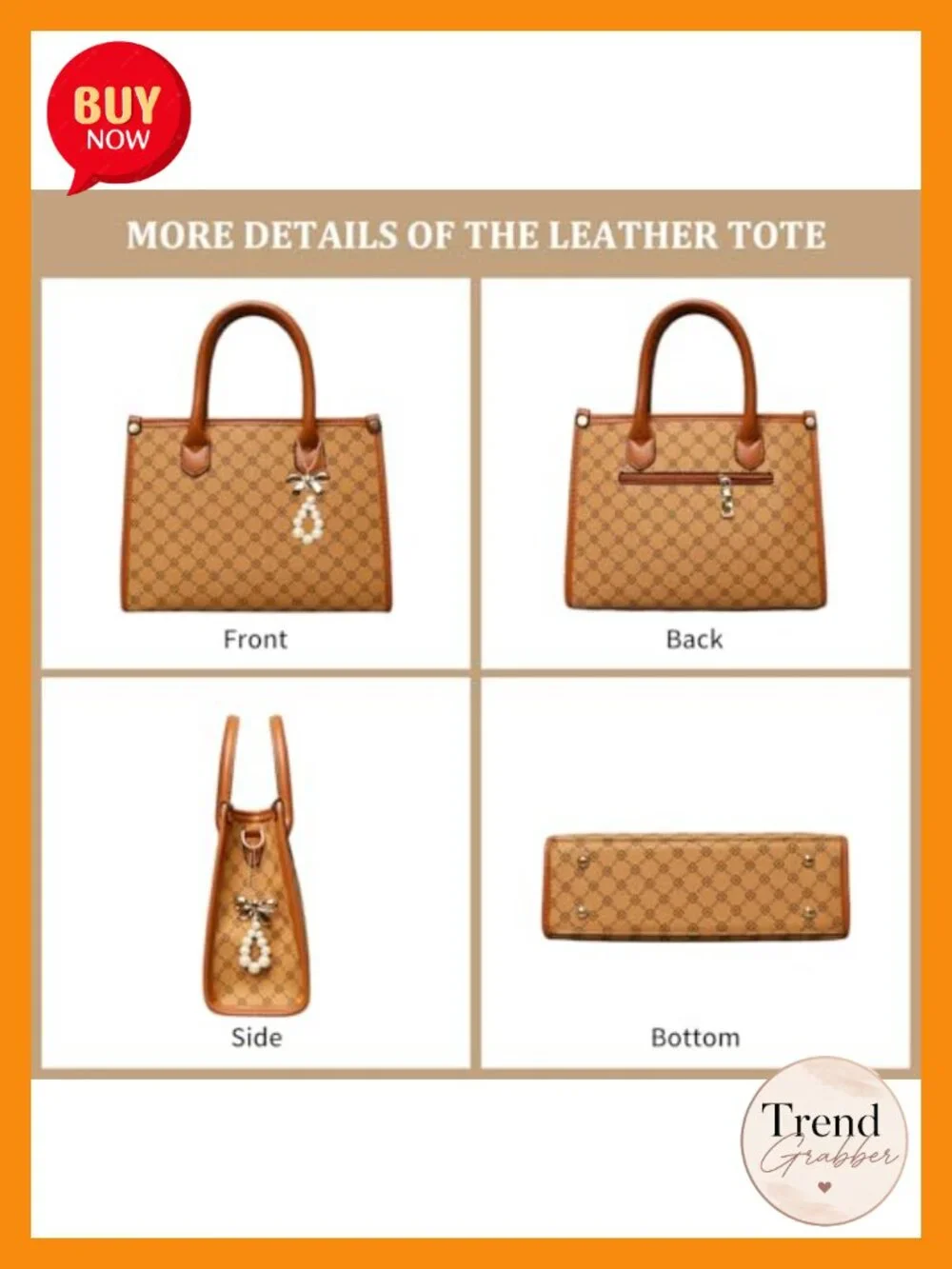 Women Satchel Handbag PU Leather Shoulder Tote 3 Piece Set